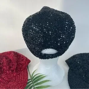 VTG Hurry Up Womens 80’s Sequin Baseball Caps Lot of 3 Disco Rave Black Red Gold Hurry Up | Accessories | Vtg Hurry Up Womens 8s Sequin  main image 2